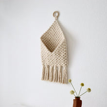 Load image into Gallery viewer, Macrame Letter Holder in Natural -Envelope
