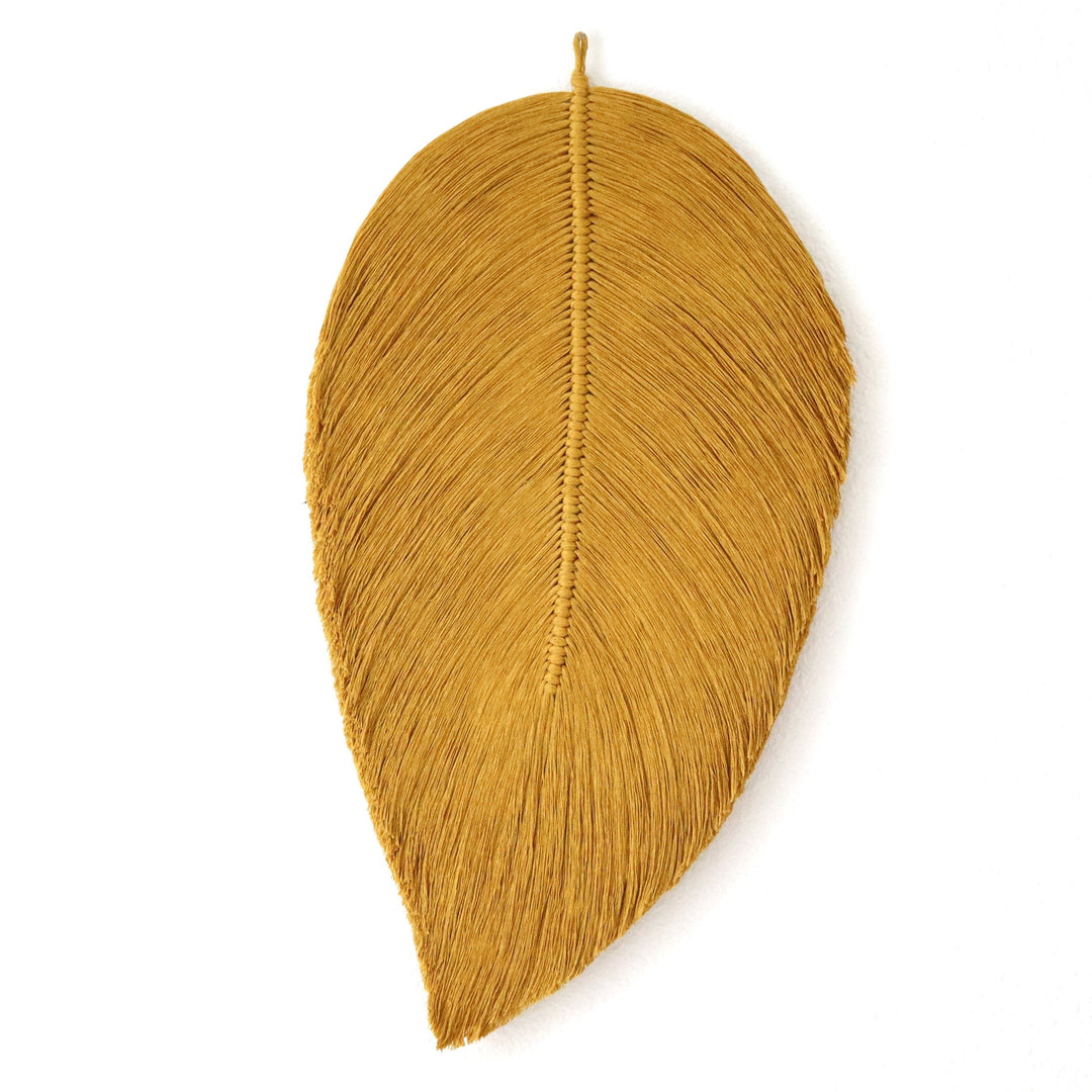Set of Hanging leaf in Mustard & Natural