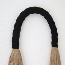 Load image into Gallery viewer, Rustic Fiber art wall hanging sculpture- Jute Arcus with black arch
